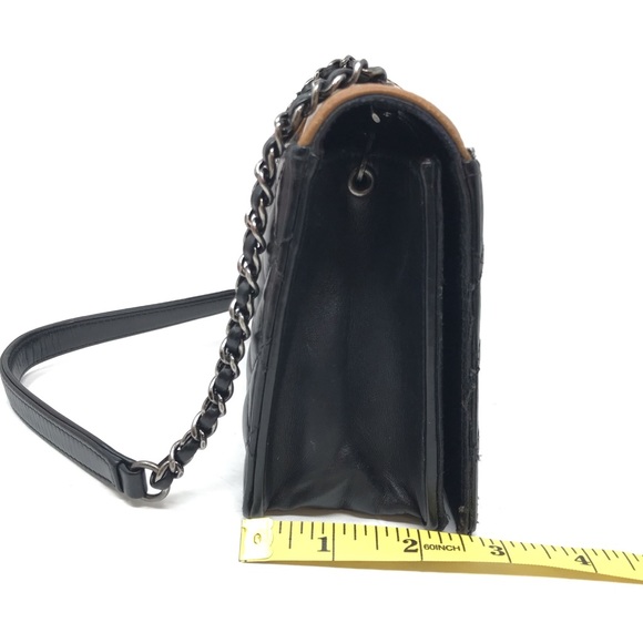 Chanel Ballerine Flap Bag Quilted Lambskin Small Black Brown Chain Strap - Picture 5 of 14